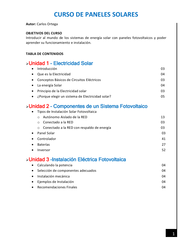 Curso de PANELES SOLARES